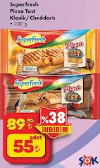 SUPERFRESH PİZZA TOST KLASİK/CHEDDARLI 200 G